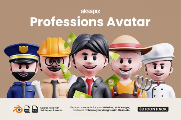 Professions Avatar 3D Icon Pack