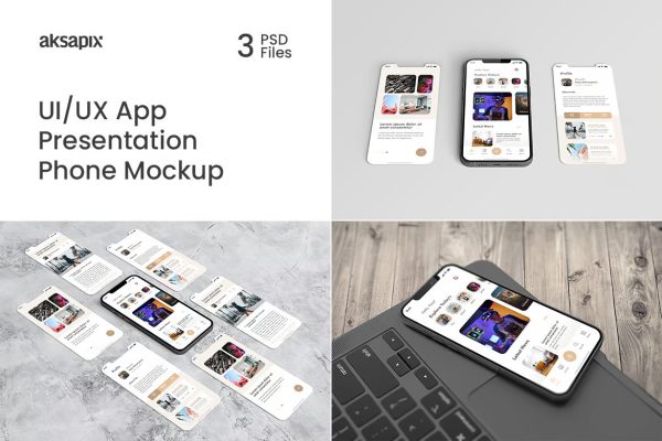 UI/UX App Presentation - Phone Mockup