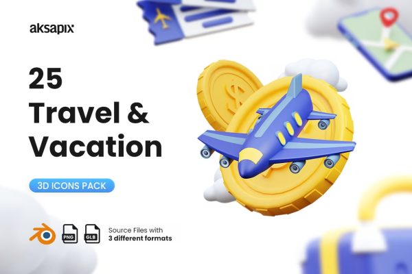 Travel and Vacation 3D Icon