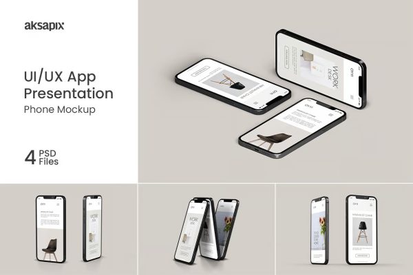 UI/UX App Presentation - Phone Mockup