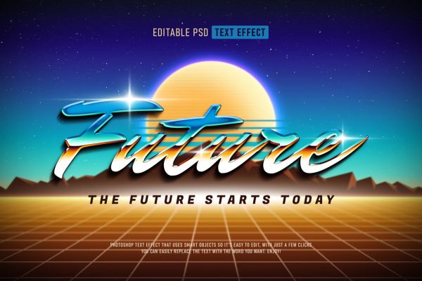 Retro Futuristic Text Effect