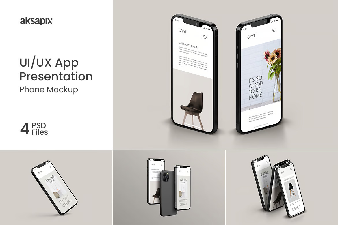 UI/UX App Presentation - Phone Mockup